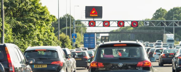 Cars on smart motorway