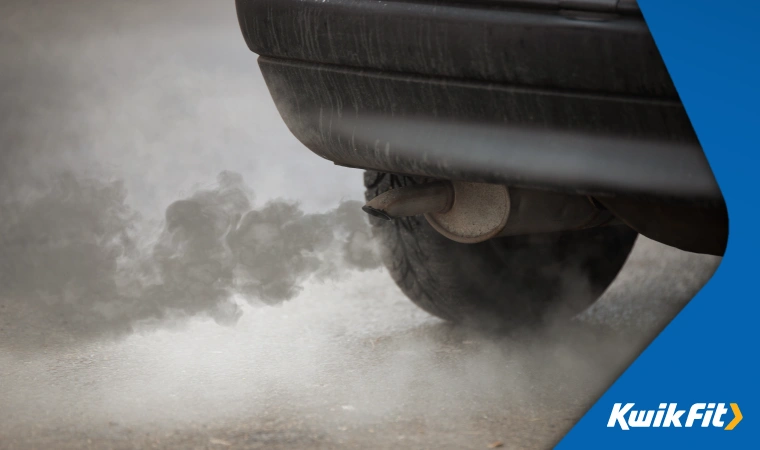 Black smoke comes out of a car's exhaust � possibly indicating an issue with fuel not being burned properly.